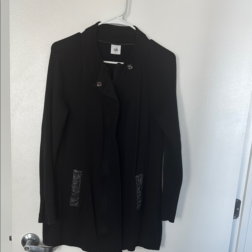 CAbi Black Trench Coat with Long Sleeves